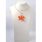 Dannyra Колие с естествена орхидея в оранжев цвят Dannyra Jewels
