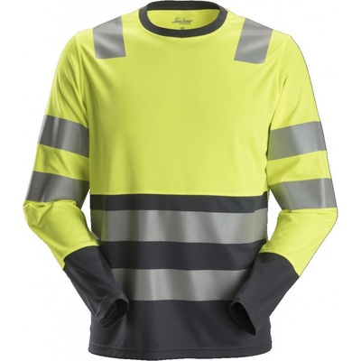 Snickers Workwear Triko AllroundWork reflexní s dlouhým rukávem tř. 2 žlutošedé XL