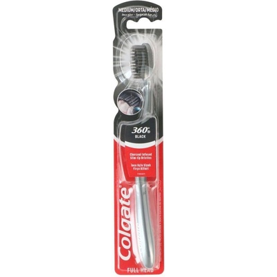 Colgate Четка за зъби Colgate 360° Charcoal black madium (6910021100204)
