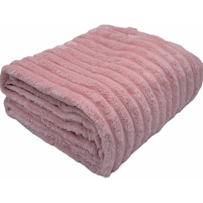 TiaHome Mikroplyšová deka Stripe růžová 150x200