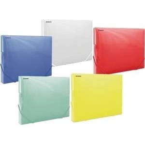 Pbs connect Donau Briefcase with rubber band comb. DONAU, PP, A4/30, 700micr. , transparent red