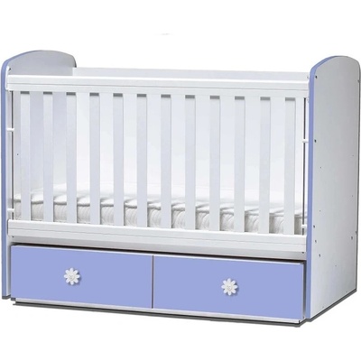 Дейзи Н Бебешка кошара Тони 60/120 с подвижна решетка бял+син