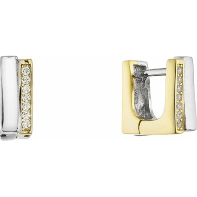 Evolution Group Stříbrné dvoubarevné náušnice 11781.1