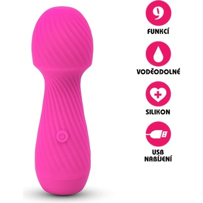 VšeNaSex.cz Masážní USB Silicone Wand Massager růžový