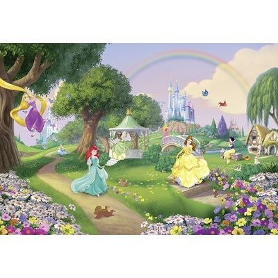 Komar 8-449 dětská fototapeta Princezny v zahradě a duha 368 x 254 cm