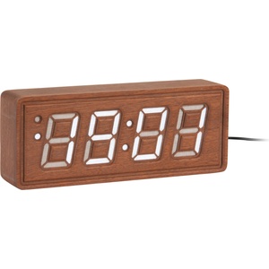 Karlsson Solid Wood Engraved часовник и будилник, тъмно дърво (KA6024DW) Будилник
