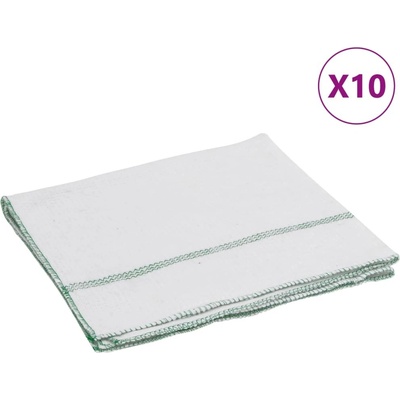 vidaXL Hadry na podlahu bílé se zelenými pruhy 50 x 60 cm 10 ks