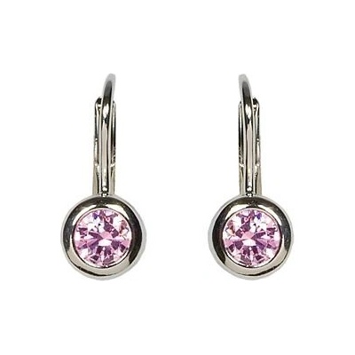 INFINITYSILVER Stříbrné náušnice IRMA s růžovým zirkonem 436458RZp