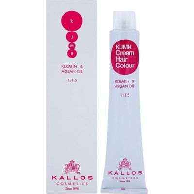 Kallos KJMN Professional Cream Hair Colour Keratin & Argan Oil 1.0 Black 100 ml