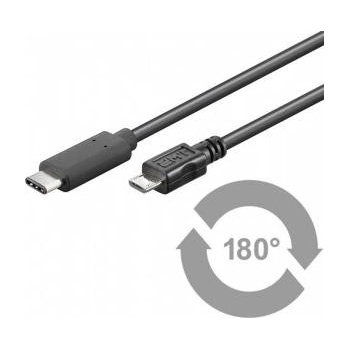 MicroConnect USB-C to USB2.0 Micro B 1M Black, for synching and charging, Speed Rate at 0, 48 Gbs. 2, 5W