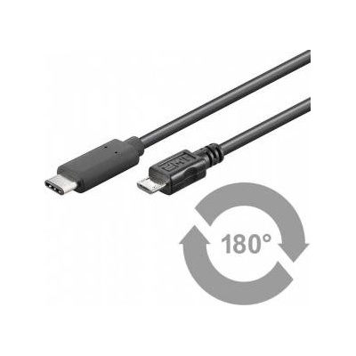 MicroConnect USB-C to USB2.0 Micro B 1M Black, for synching and charging, Speed Rate at 0, 48 Gbs. 2, 5W