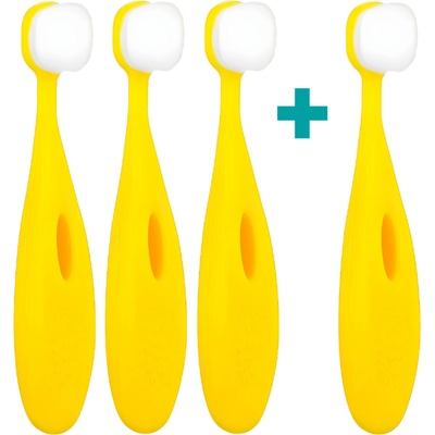 Nanosmile Ultrajemný dětský kartáček Kids Yellow 4 ks