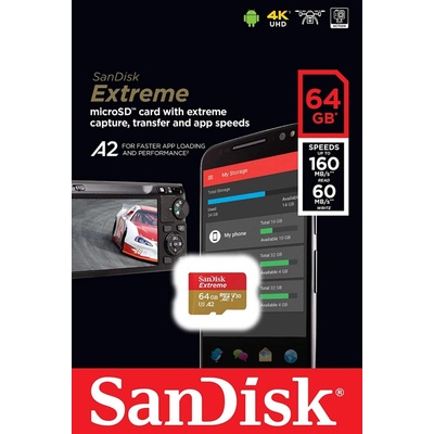 SanDisk Extreme microSDXC 64 GB SDSQXAH-064G-GN6MN