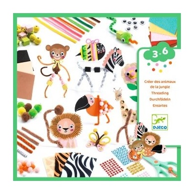 DJECO Творчески комплект - Направи си сам - Диви животни от шенилна тел - Djeco (DJ09016)