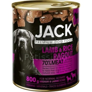 Jack консерва за кучета - агнешко и ориз 800 г