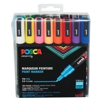 Posca Súprava akrylových popisovačov 0,9-1,3 mm - mix farieb 16 ks