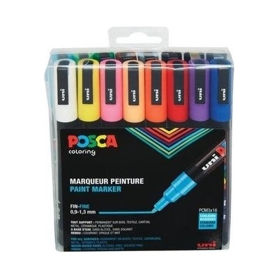 Posca Súprava akrylových popisovačov 0,9-1,3 mm - mix farieb 16 ks