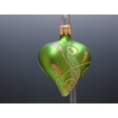 Zelené srdce se zlatým dekorem 6 ks