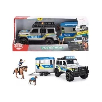 Dickie Toys Dickie: Полицейска кола с ремарке за коне, 1: 24