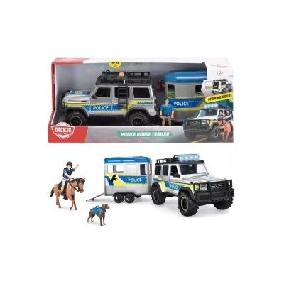 Dickie Toys Dickie: Полицейска кола с ремарке за коне, 1: 24