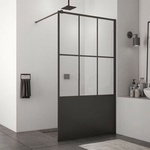 SanSwiss Параван за душ кабина SanSwiss Easy STR4P Loft 76 матово черно 80x200 см 8 мм закалено стъкло (STR4P0800676)