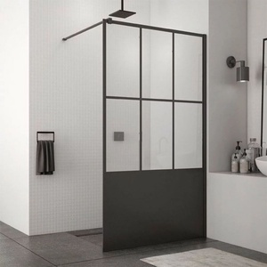 SanSwiss Параван за душ кабина SanSwiss Easy STR4P Loft 76 матово черно 80x200 см 8 мм закалено стъкло (STR4P0800676)