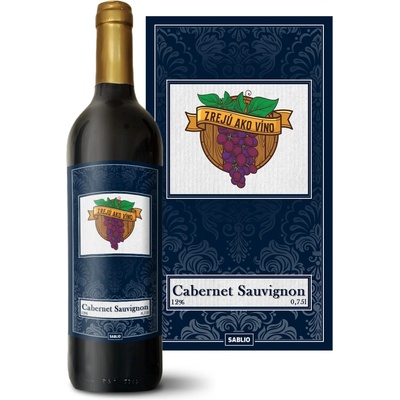 Sablio Zrejú ako víno Cabernet Sauvignon Červené víno 12 % 0,75 l (holá fľaša)