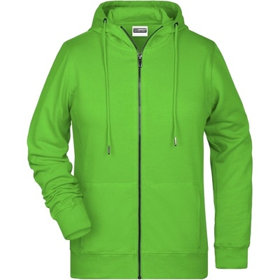 James & Nicholson Dámska mikina na zips z biobavlny 8025 limetkově zelená