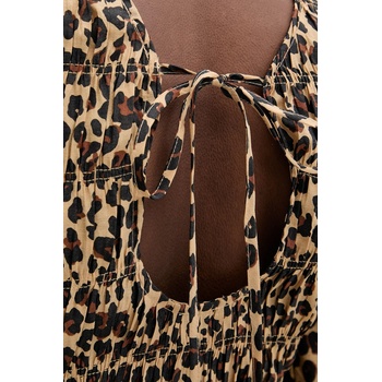 Never Fully Dressed Рокля Never Fully Dressed в кафяво къса разкроена NFDDR3114 (NFDDR3114)