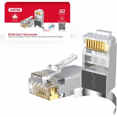 Unitek Průchozí modulární zástrčka RJ45 Cat. 7, 50 ks. OT1094ATP01
