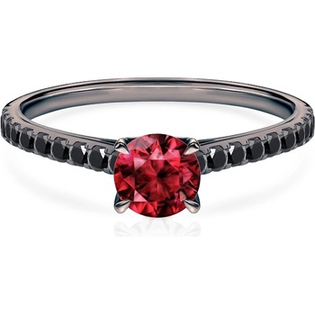 SAVICKI Годежен пръстен Share Your Love: черно злато, рубин, черни диаманти