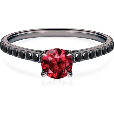 SAVICKI Годежен пръстен Share Your Love: черно злато, рубин, черни диаманти