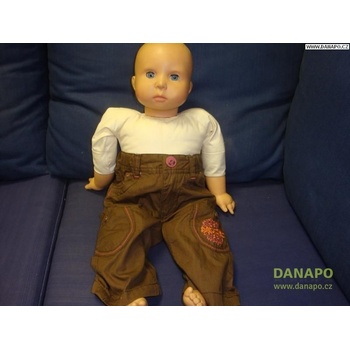 Noppies Hnědé kalhoty s růžovou aplikací