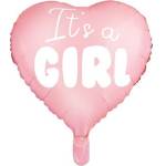 Party Deco Фолиев Балон Сърце с Надпис "It's a Girl (FB21P-081J)