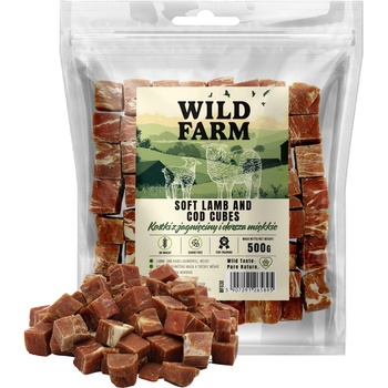 WILD FARM меки кубчета от агнешко и треска 500 г лакомство за кучета