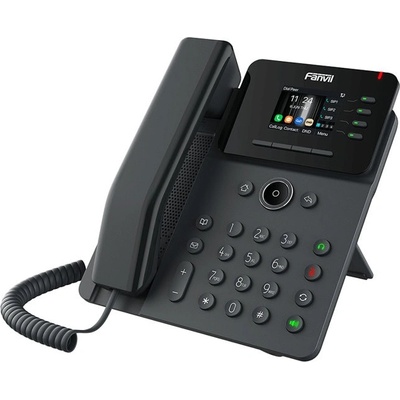 Fanvil VoIP телефон Fanvil V61G, 2.4" 320x240 цветен дисплей, 4 SIP акаунта, 12 линии, 2x 10/100/1000 Mbps LAN порта, PoE, черен (V61G)