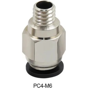 Two Trees Пневматичен метален конектор PC4-06 M6 за PTFE тръба 4mm/2mm и 4mm/3mm
