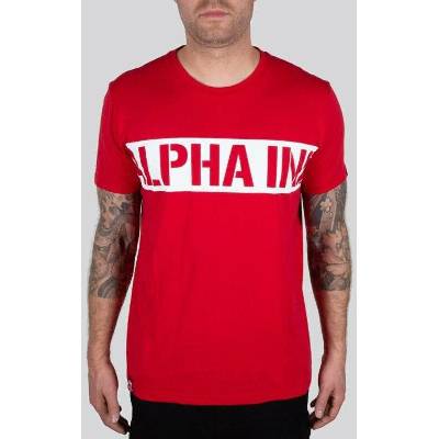Alpha Industries tričko Printed Stripe T červené