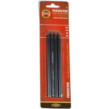 KOH-I-NOOR Woodless Graphite Pencil Progresso Комплект художествени моливи 4 бр (8914004001BL)