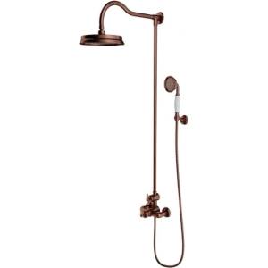 Omnires Armance - Душ комплект с термостат, диаметър 22, 5 см, матирана мед AM5244-6ORB (AM5244-6ORB)