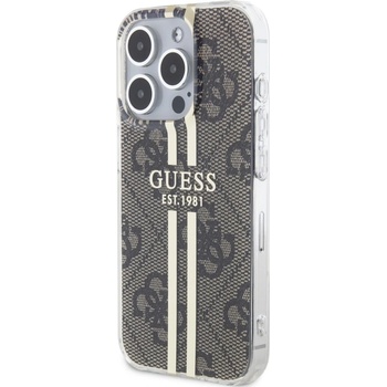 Guess IML 4G Gold Stripe iPhone 15 Pro hnedé