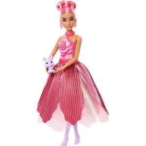 Barbie Кукла Barbie Petal Pop - Барби с изненада, рокля с червена роза, 30 cm (JMF59)