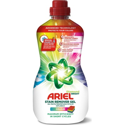 Ariel Odstraňovač škvŕn v tekutej forme pre farebné pranie, bezpečný pre tkaniny, voňavý, 950 ml