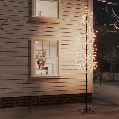 vidaXL Черешов цвят LED дърво топло бяло 368 LED 300 см (345134)
