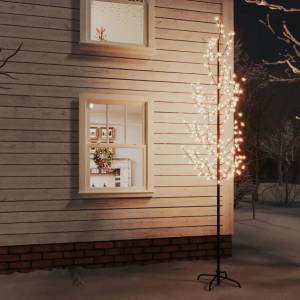 vidaXL Черешов цвят LED дърво топло бяло 368 LED 300 см (345134)