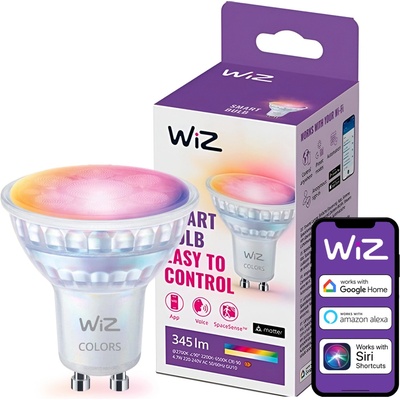 WiZ Philips Colors 8720169076761 LED žiarovka GU10 PAR16 4,7W/345lm 2200-6500K+RGB