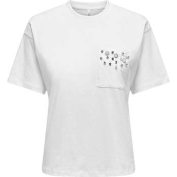 ONLY Тениска onlposh life s/s bling pocket top boxjrs