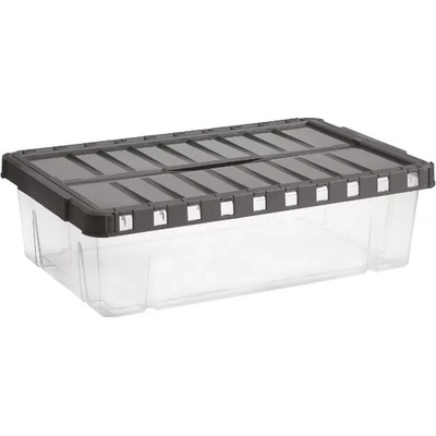 Domo service Box úložný s otevíracím víkem 28 l transparent grafit