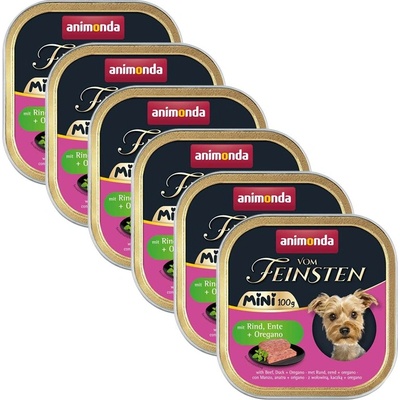 Animonda Vom Feinsten Adult Mini - говеждо, патица и риган 6 x 100 г