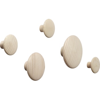 Muuto Куки за стена Dots Wood светъл дъб 5 бр (03001)